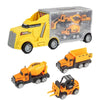 Set de 10 Vehículos de Construcción con Camión Almacenador