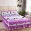 Elegant Elastic Fitted Bed Sheet Set with Lace Skirt and Pillowcases