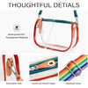 Clear waterproof PVC shoulder bag with an adjustable strap and detachable hook