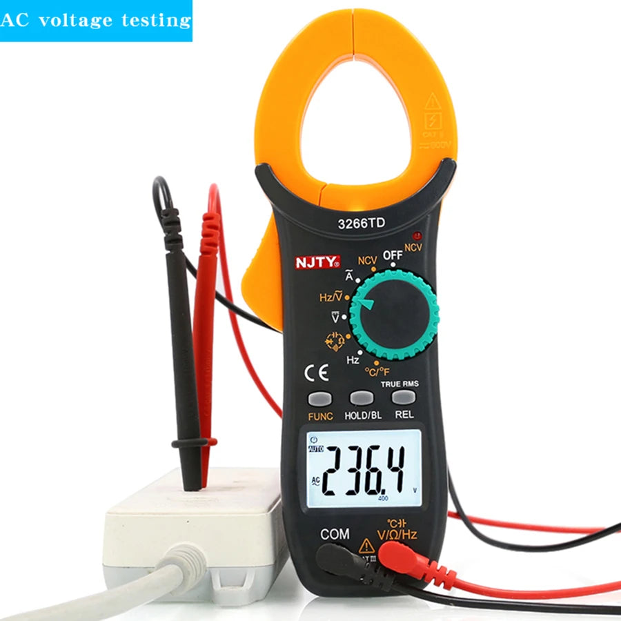 AC/DC Digital Clamp Meter with Temperature and Capacitance Testing