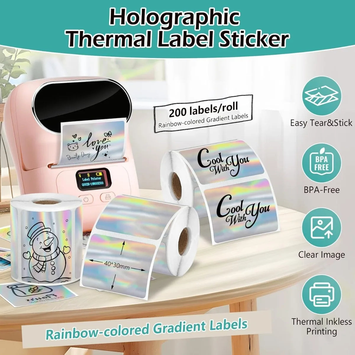 Holographic Thermal Labels for Compact Label Printers