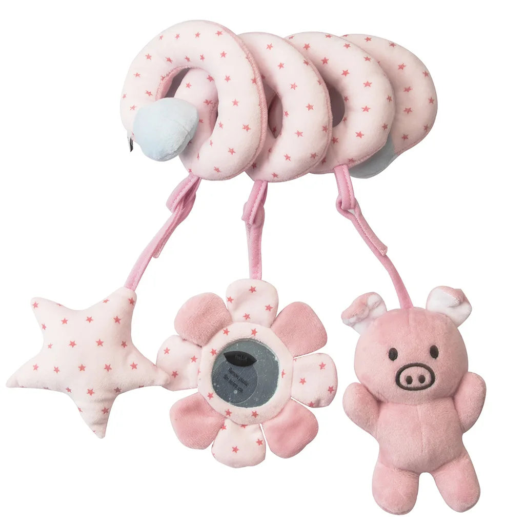 Spiral Baby Activity Toy with Mirror, Rattles, and Squeaker