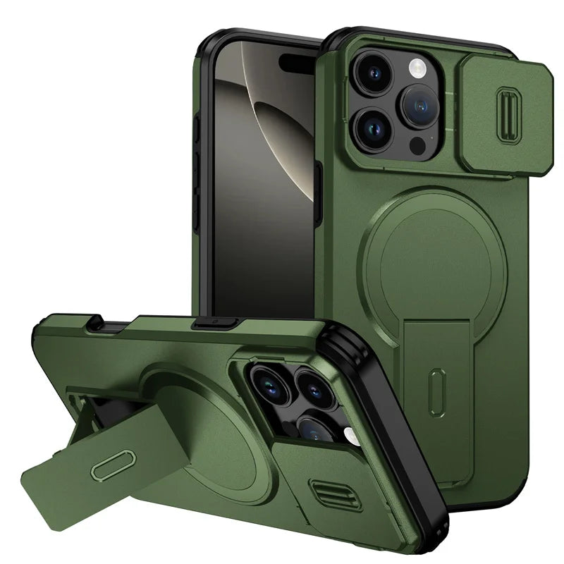 Funda para Teléfono con Soporte Magnético y Protección de Lente