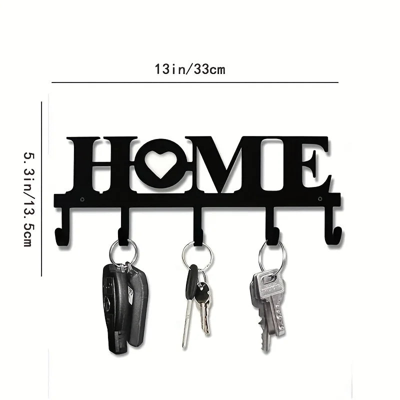 House-Shaped Wall Key Holder with Hooks
