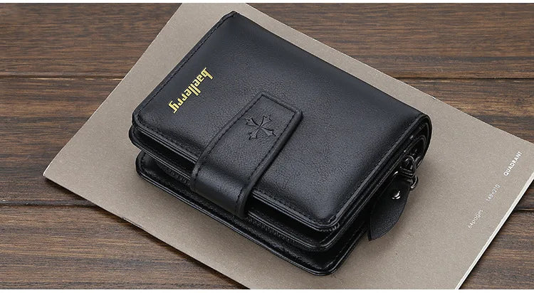 Vintage PU Leather Zipper Wallet for Men