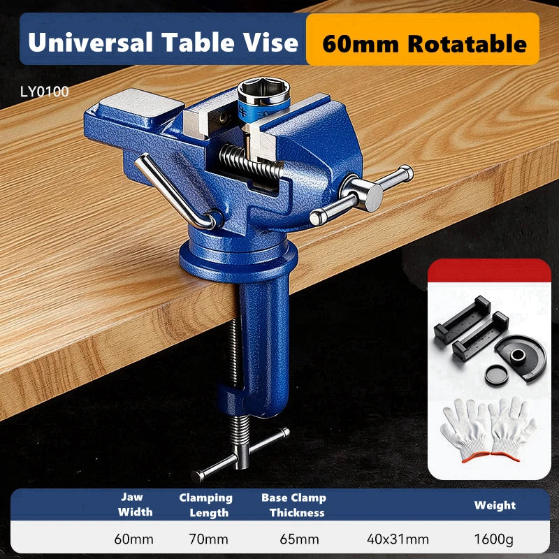 360° Swivel Clamp-On Table Vise for Workbench