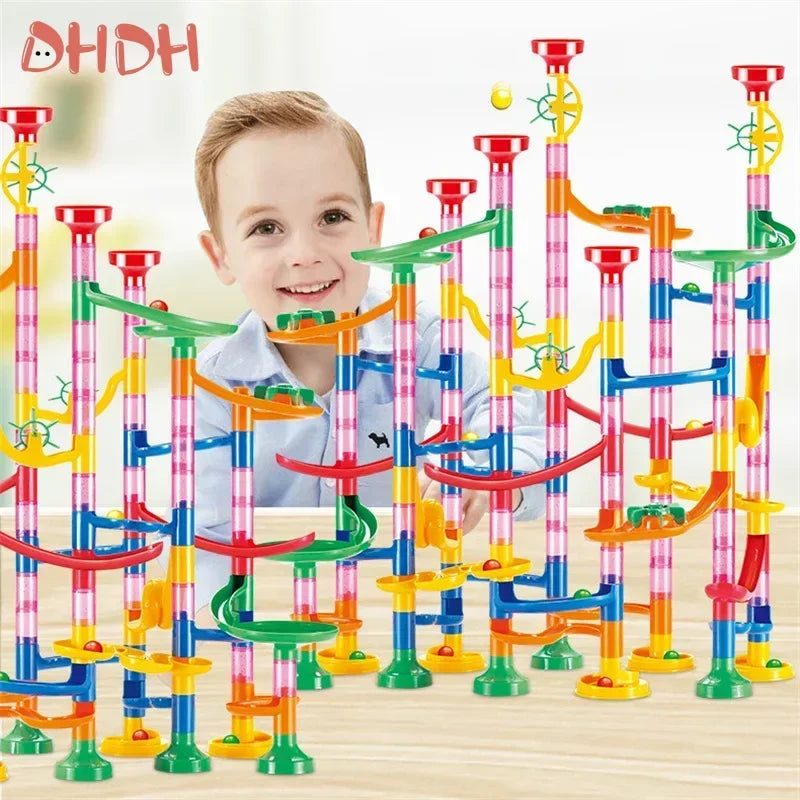 DIY Marble Run Building Blocks Set