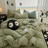 Solid Black Microfiber Duvet Cover Set with Pillowcases