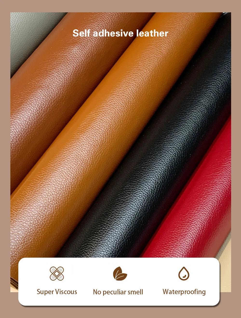 Self-Adhesive PU Leather Repair Patch for Sofas, Car Seats & More