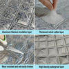 Layers of self-adhesive thermal window film showing aluminum titanium insulation, thickened velvet cotton, and a high-density