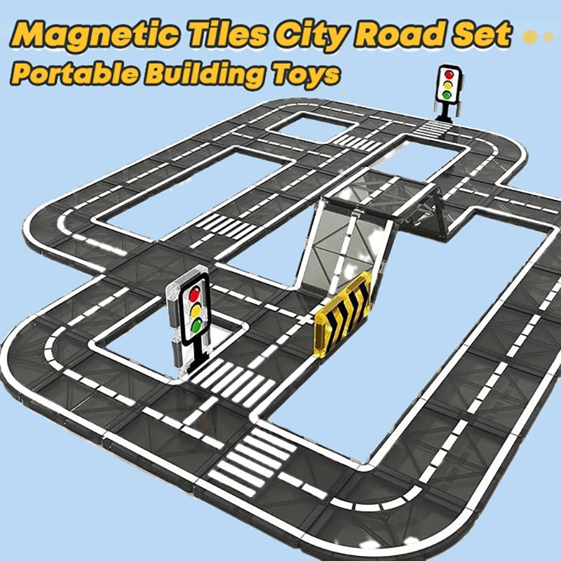 Magnetic Tiles Road Building Set for Kids