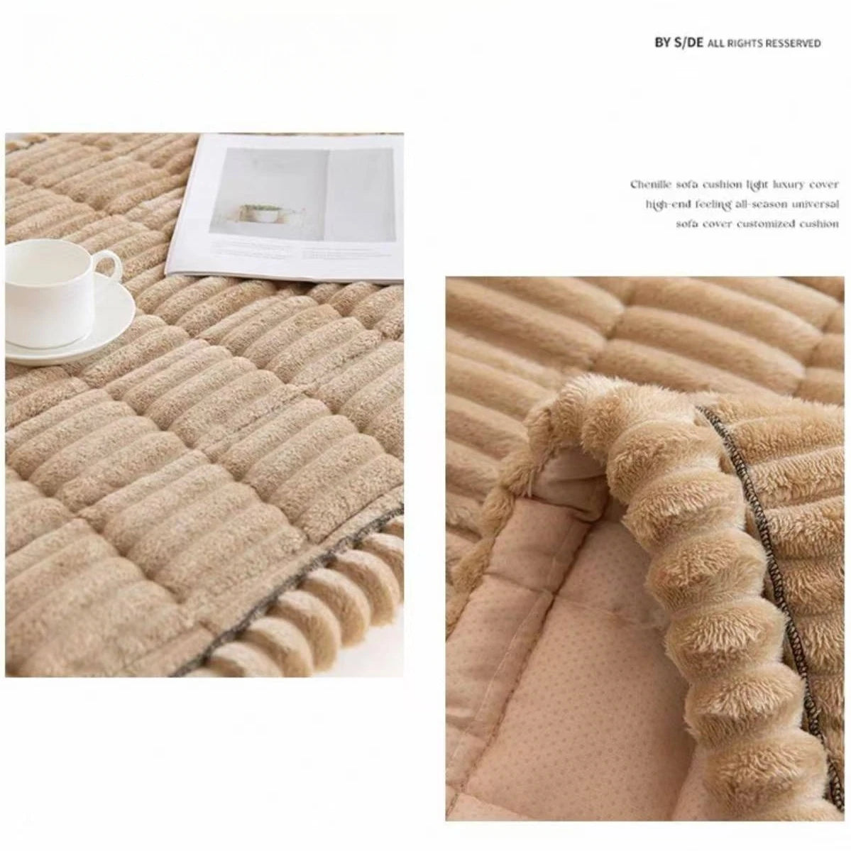 Cozy Quilted Flannel Sofa Pad with Anti-Slip Backing