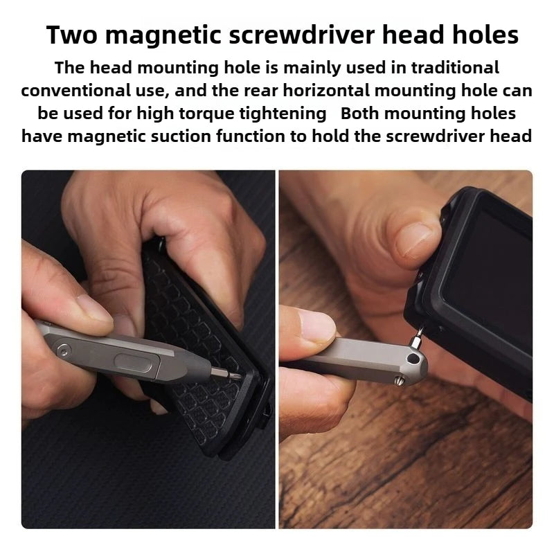 Titanium Alloy Mini Screwdriver with Magnetic Double-Ended Bits
