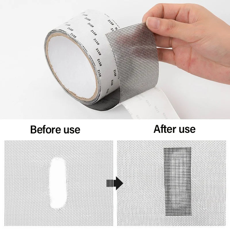 Self-Adhesive Window Screen Repair Patch - Waterproof Mesh Tape for Holes & Insect Prevention