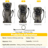 A set of three capacity hydration bladders labeled 3L, 2L, and 1.5L with associated hoses and product information.