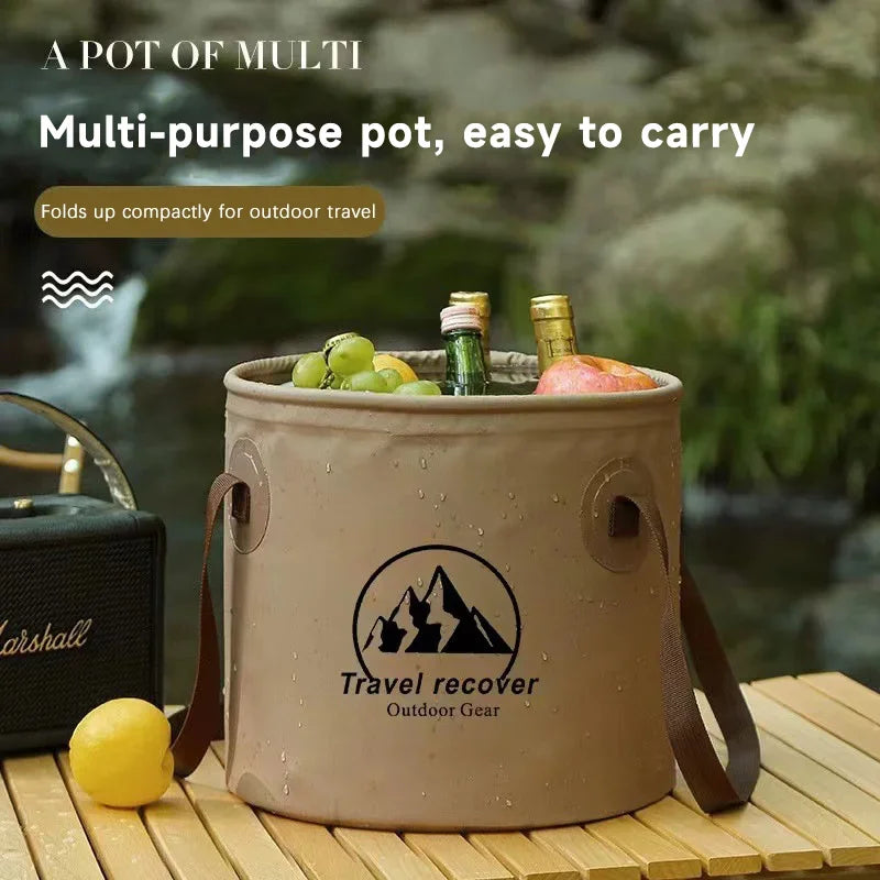 Portable Foldable PVC Storage Bucket for Camping and Cleaning