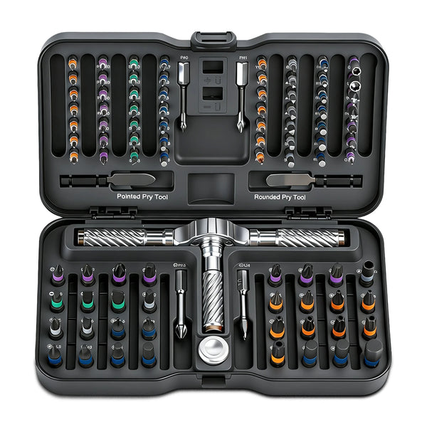 100-in-1 Ratchet Screwdriver Set with Magnetic Bits