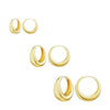 Chunky Gold-Plated Hoop Earrings Set