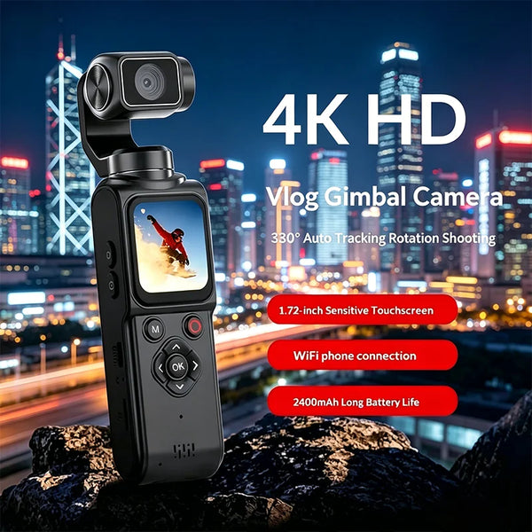 4K Pocket Gimbal Camera with Auto-Tracking