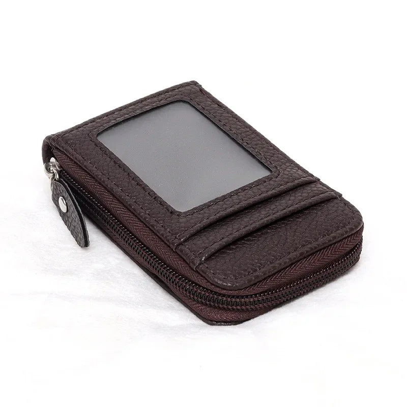 Compact Zipper Card Wallet with Multiple Slots