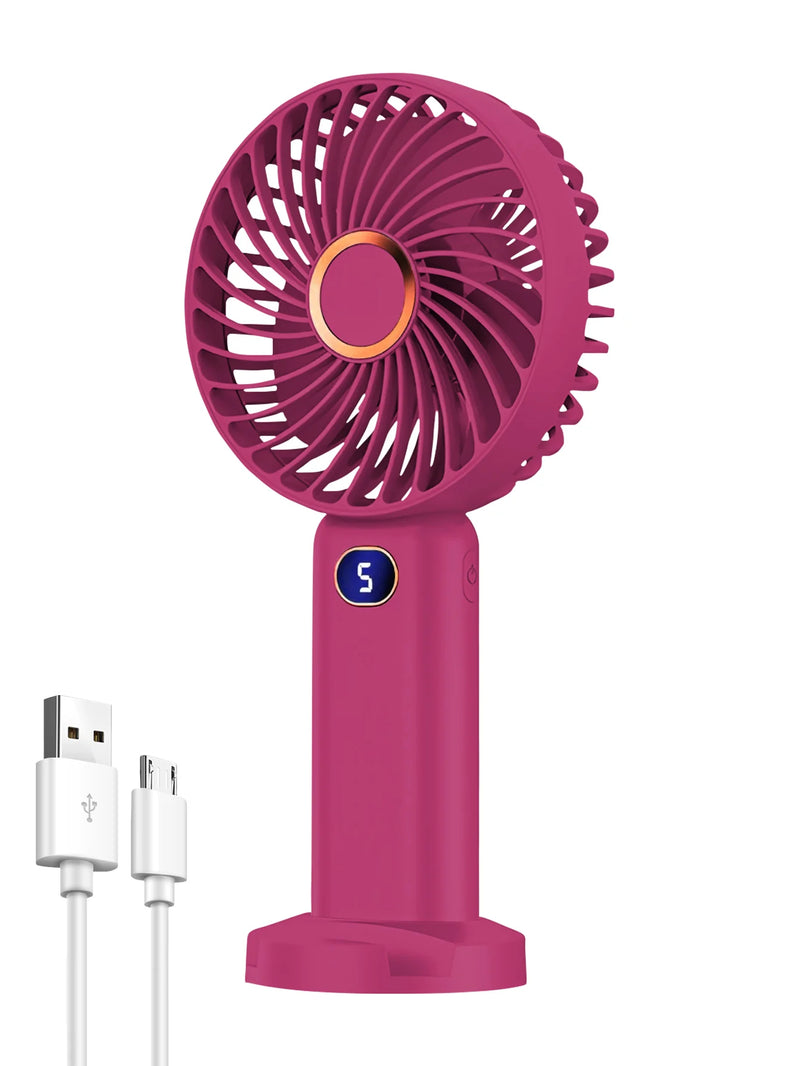 Portable Rechargeable Handheld Fan with Digital Display