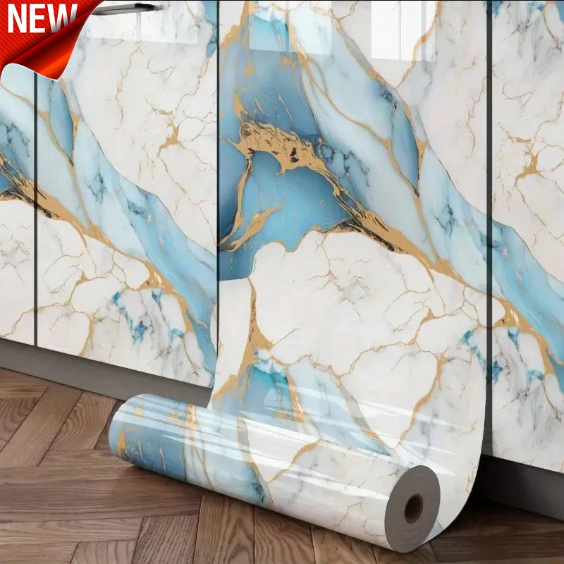 Marble Peel-and-Stick Waterproof Wallpaper for Kitchen & Bathroom