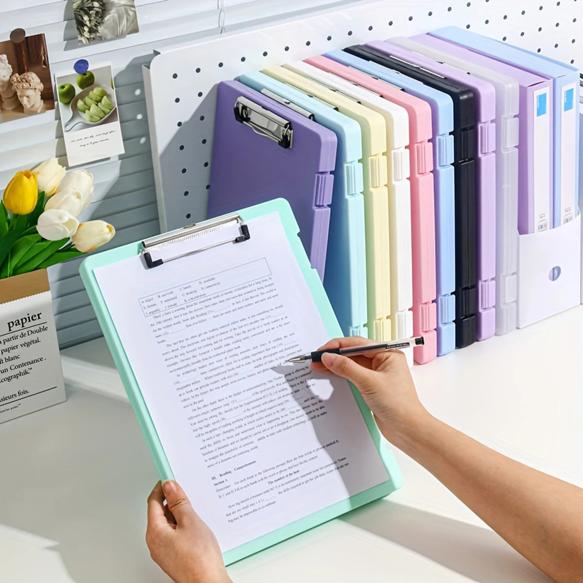 2-in-1 A4 Writing Board & Document Storage Box