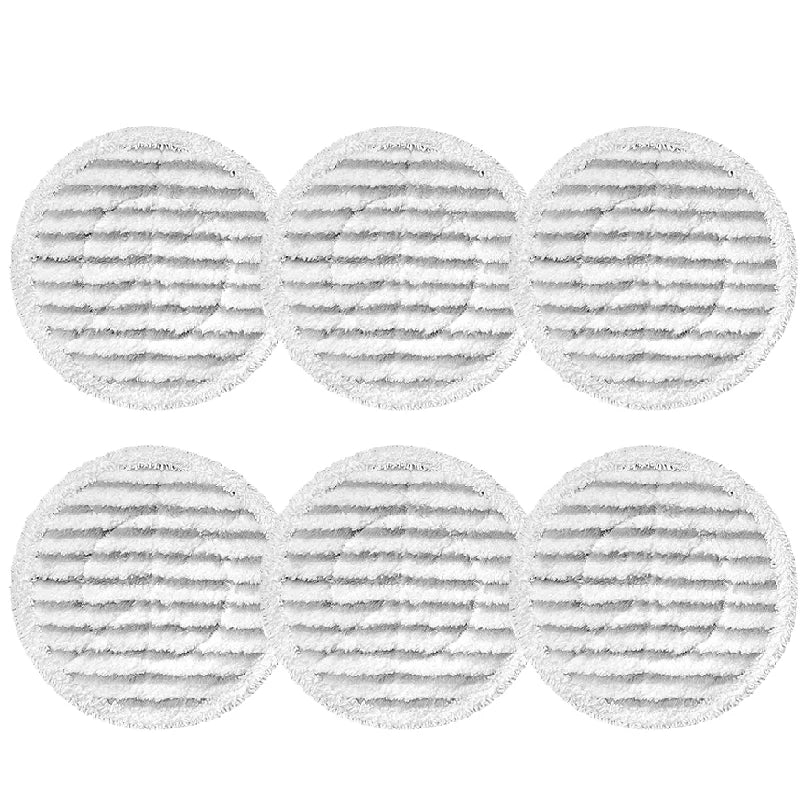 A set of replacement mop cloths for Shark steam mops, showing various textured circular cloths.