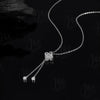 Elegant Clover Pendant Necklace with Lab-Created Gemstone