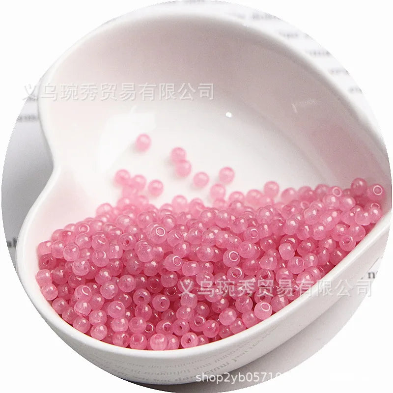 Jade Ice Glass Rice Beads for Jewelry Making