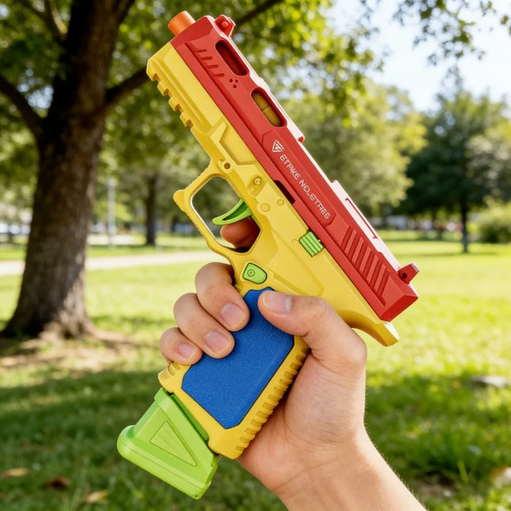 Building Block Toy Gun with Continuous Firing Blowback Action