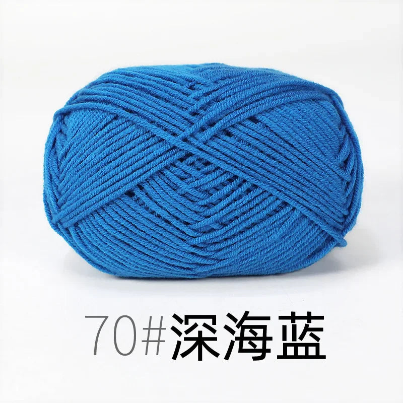 4-Ply Soft Cotton Blend Yarn for Knitting and Crochet