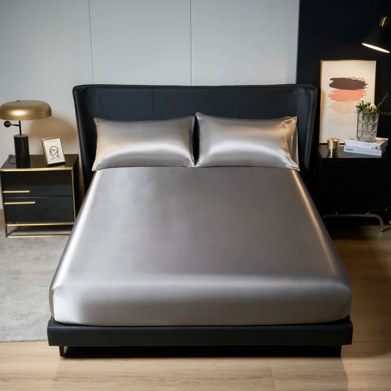Silky Ice Silk Fitted Sheet with Elastic Edge