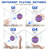 Four different playing methods shown for an LED flying spinner toy including straight flight, subduction, corner flight, and 