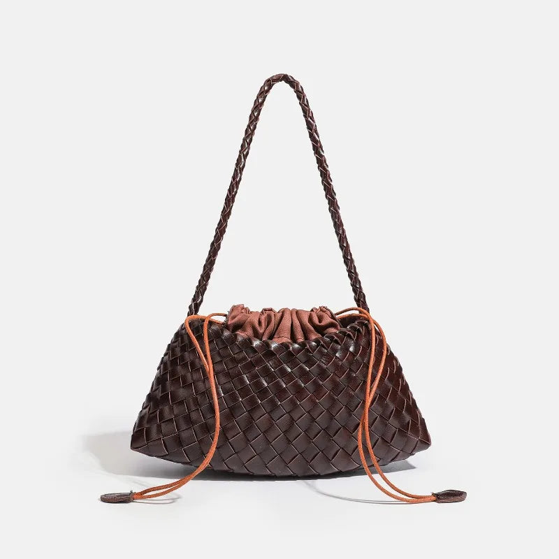 Handwoven Hobo Shoulder Bag with Large Inner Pocket