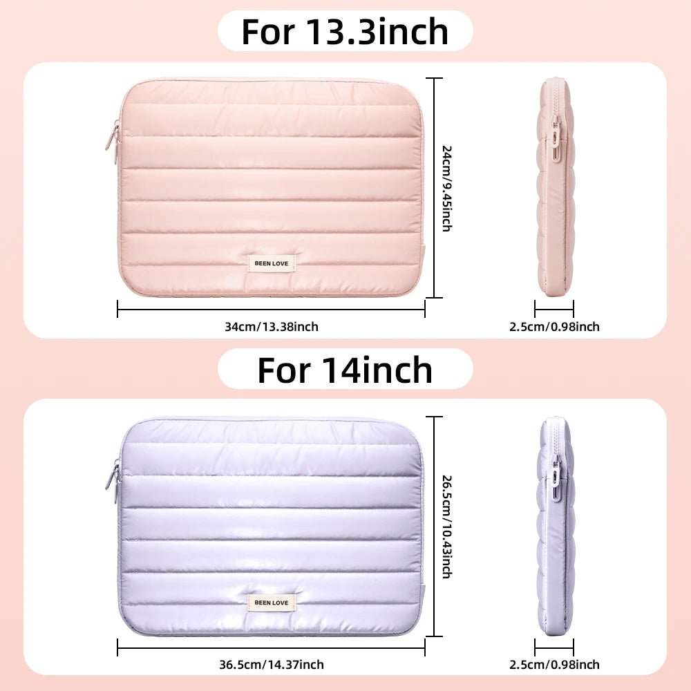 Soft Puffy Laptop Sleeve with Plush Padding