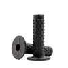Black motorcycle pillow top grips with a textured grip surface