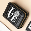 Premium PU Leather Compact Wallet with Double Zipper and Coin Pocket