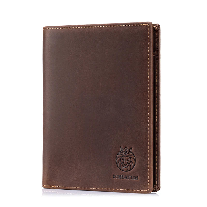 Vintage Genuine Leather Passport Holder with RFID Blocking