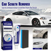 A kit for car scratch remover showing a foam cleaner and an abrasive pad used to remove minor scratches from the finish.