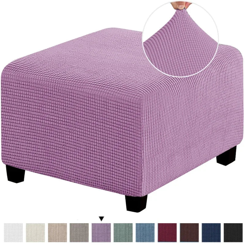 Stretchable Jacquard Footrest Ottoman Cover