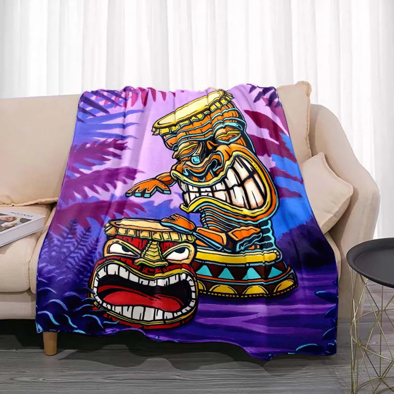 Manta de Lana Fleece con Estampado Tiki Bar Aloha
