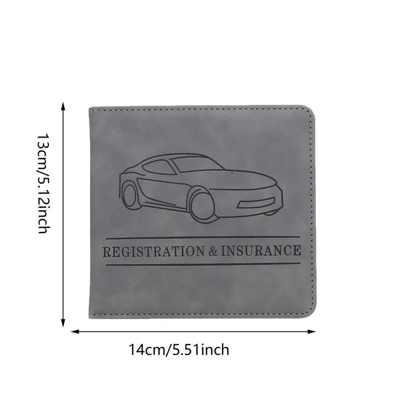 Premium PU Leather Car Document Organizer with Card Slots