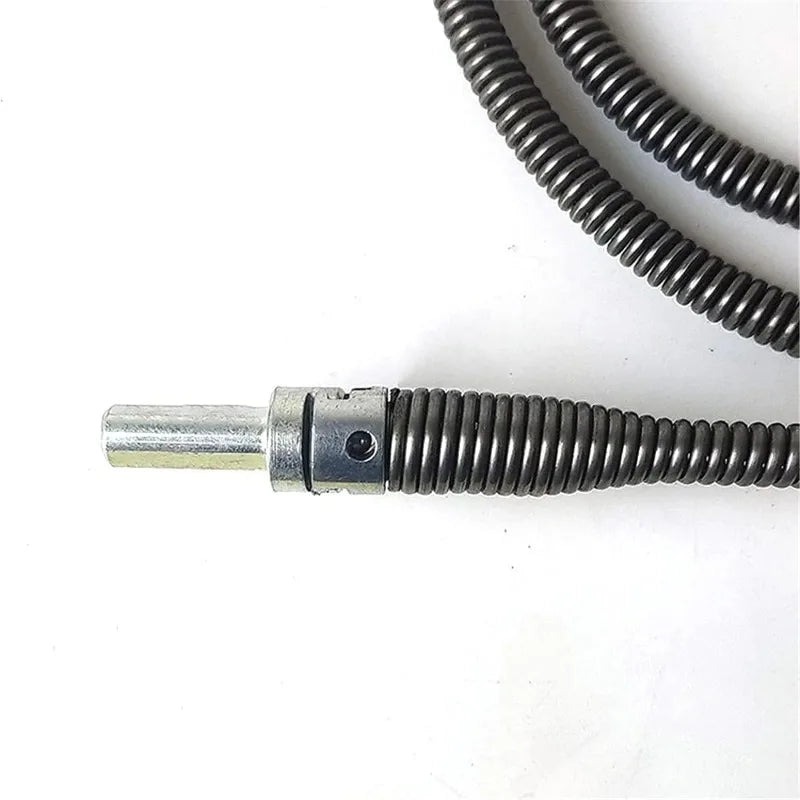 A flexible drain snake with a drill adapter for cleaning sinks and pipes.