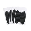 A pack of four carbon fiber door handle protector films displayed on a white background.