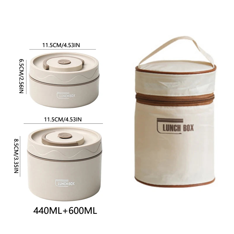 304 Stainless Steel Insulated Lunch Box with Carry Bag