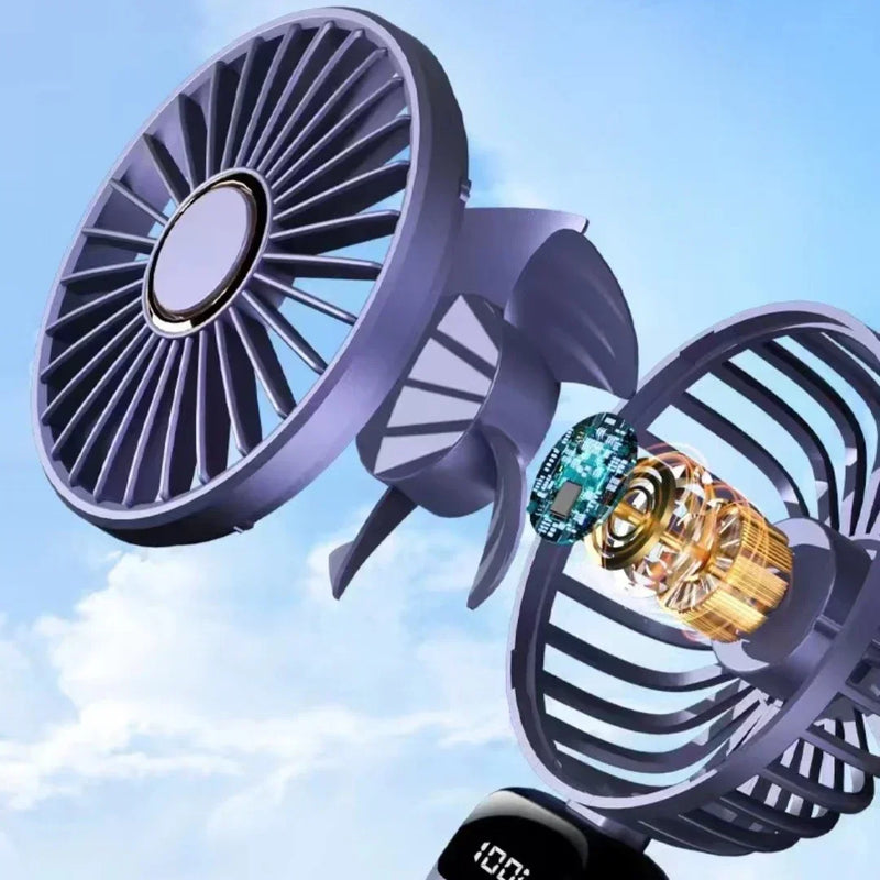 Portable Rechargeable Handheld Fan with Digital Display