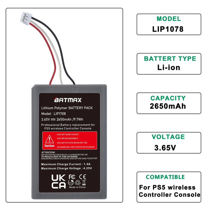 Rechargeable Battery for PS5 DualSense Controller
