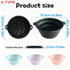 A set of black silicone bowls and a stack of colored silicone bowls for ice bath and facial massage