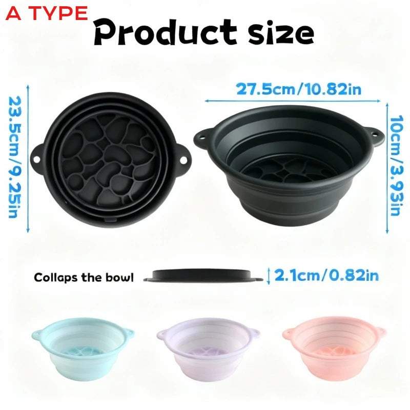 A set of black silicone bowls and a stack of colored silicone bowls for ice bath and facial massage
